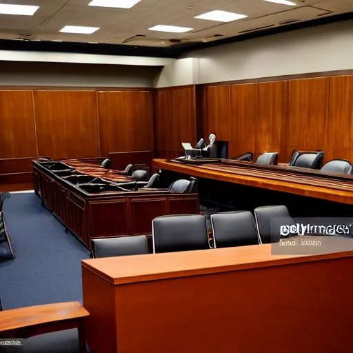 Prompt: news photo of a courtroom with ryan reynolds on trial, highly detailed, extremely high quality, hd, 4 k, 8 k, professional photographer, 4 0 mp, lifelike, top - rated, award winning, realistic, detailed lighting, detailed shadows, sharp, no blur, edited, corrected, trending