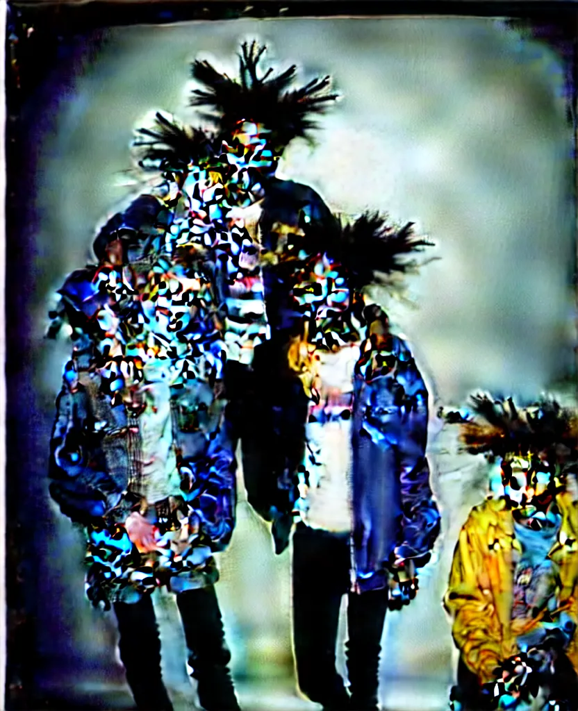 Image similar to basquiat with kurt cobain photographed by annie leibovitz in a hi end photo studio, color, photorealistic,