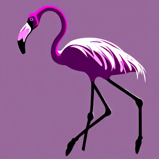 Image similar to silhouette of a flamingo, highly detailed, photorealistic, vector art, 8 k