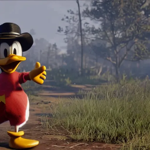 Image similar to donald duck in red dead redemption 2