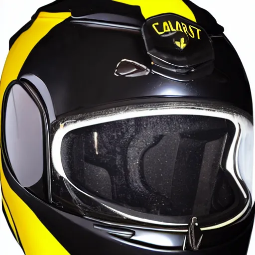 Image similar to black suit catgirl yellow motorcycle helmet, floating through galaxy