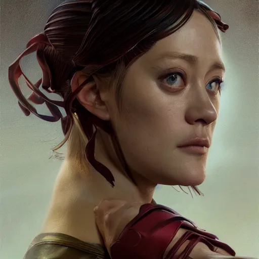 Image similar to Olivia Taylor Dudley as Yuno Gasai, detailed, centered, digital painting, artstation, concept art, donato giancola, Joseph Christian Leyendecker, WLOP, Boris Vallejo, Breathtaking, 8k resolution, extremely detailed, beautiful, establishing shot, artistic, hyperrealistic, beautiful face, octane render, cinematic lighting, dramatic lighting, masterpiece