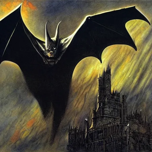 Prompt: bat out of hell, Alan Lee