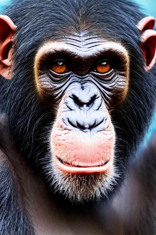 Image similar to smiling chimpanzee, anime art style