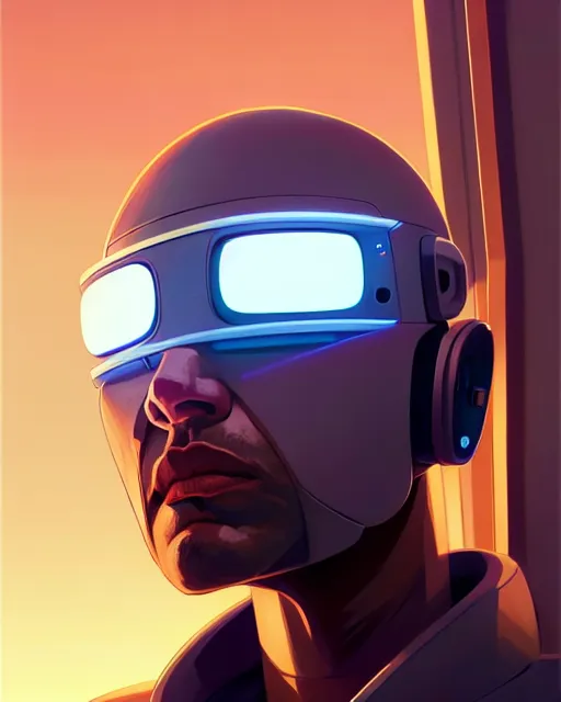 Prompt: hyper - realistic portrait of a sleep and futuristic robot, gta v cover art, celshading, sharp focus, intricate, detailed, by rhads, andreas rocha, makoto shinkai, lois van baarle, ilya kuvshinov and greg rutkowski, by greg rutkowski, dynamic lighting, sharp focus, grunge aesthetic, 4 k