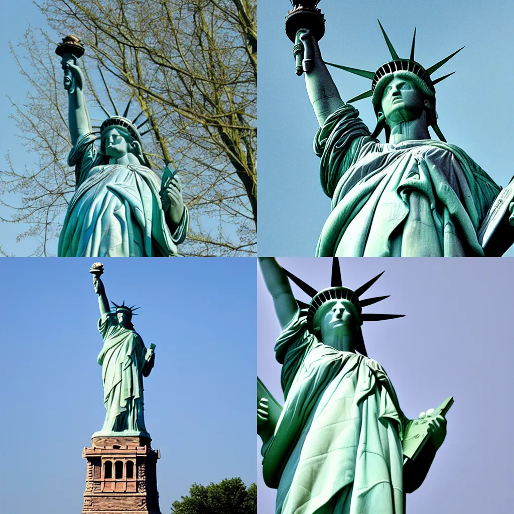 Prompt: sleeping statue of liberty