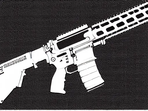 Image similar to technical sketch of an AR-15