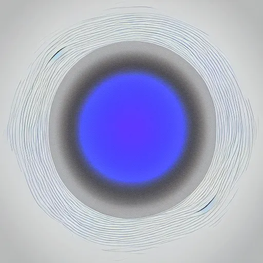 Prompt: 2D digital art of a blue circle with a gray rectangle sticking out of it on the left side on a white background