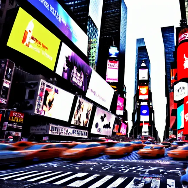 Prompt: a photo of times square new york, trashpunk style, photorealistic, photography by tomino - sama