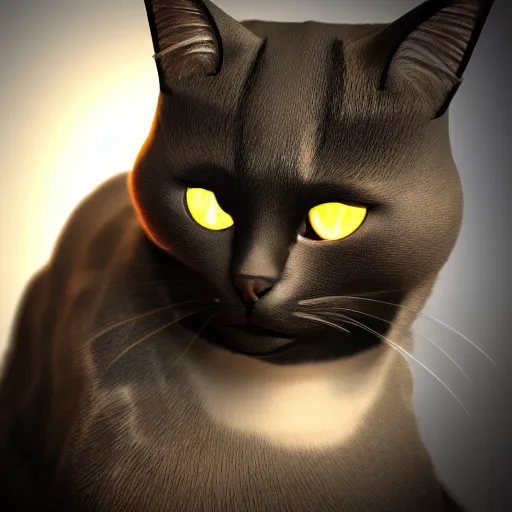 Prompt: a cat as a ninja, 3 d render, blender render, portrait, photograph,