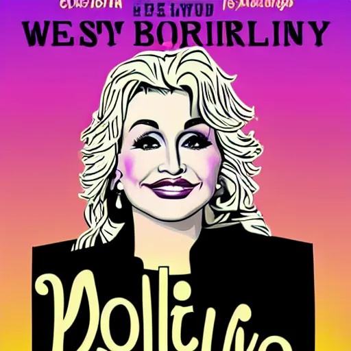 Image similar to Young Dolly parton poster designed by Wes Wilson