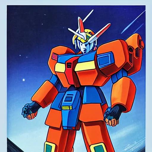 Image similar to gundam by mamoru nagano, fivestarstory style,