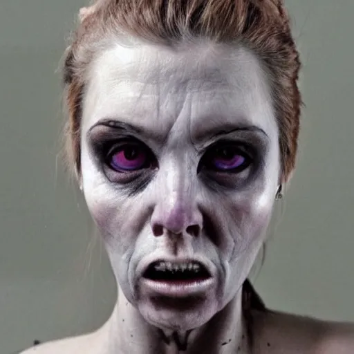 Image similar to A very beautiful woman with an ice cold look on her face, top post of all time on /r/Creepy subreddit