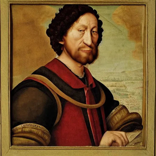 Image similar to renaissance portrait of hasan piker