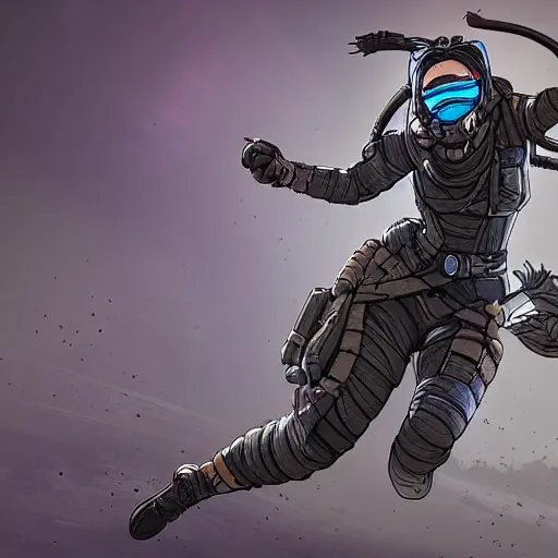 Image similar to wraith from apex legends, digital art, character design