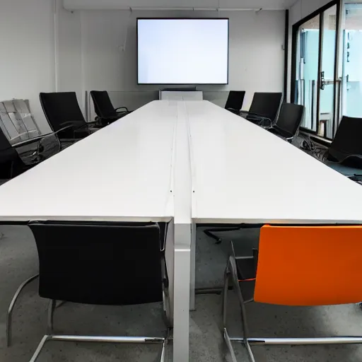 Image similar to meeting at northforge fabrication lab, 4k, boardroom table, five people, press photo, angry discussion,