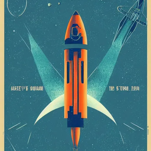 Image similar to blue v2 rocket in space, orange fruit as a planet, intricate sci-fi poster by Denis Villeneuve