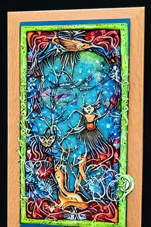 Prompt: beautiful shamanic frame card border