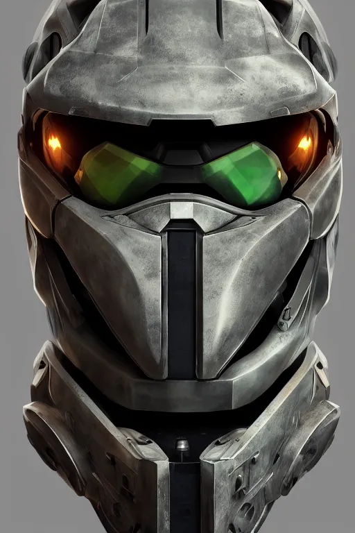 Image similar to robot ninja mask helmet halo master chief radiating a glowing aura global illumination ray tracing hdr fanart arstation by ian pesty and katarzyna da „ bek - chmiel