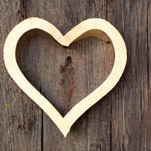 Image similar to a heart made of wood