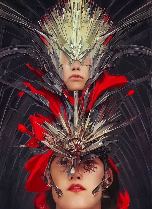 Prompt: symmetry! portrait of spawn, red spike aura in motion, floating pieces, painted art by tsuyoshi nagano, greg rutkowski, artgerm, alphonse mucha, spike painting