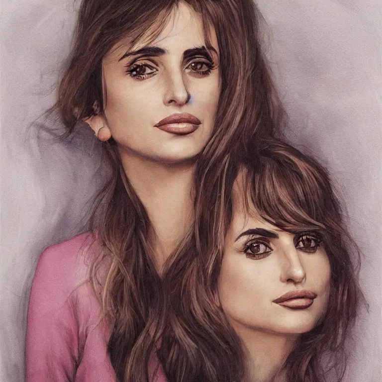 Image similar to Portrait of Penélope Cruz Sánchez in style of Etam Cru