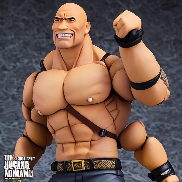 Prompt: dwayne the rock johnson, an anime nendoroid of dwayne the rock johnson, figurine, detailed product photo