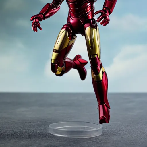 Prompt: iron man action figure, 4k realistic photo