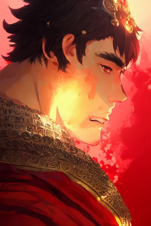 Image similar to a mix of a watermelon and a greek king, intricate, headshot, key visual, conceptart, ambient lighting, highly detailed, digital painting, artstation, concept art, sharp focus, by makoto shinkai and akihiko yoshida and greg manchess