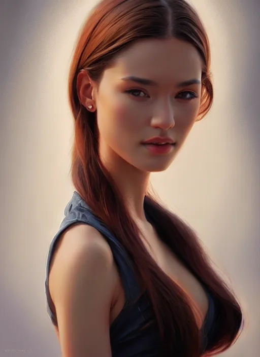 Image similar to photo of a gorgeous young woman in the style of stefan kostic, realistic, sharp focus, 8k high definition, insanely detailed, intricate, elegant, art by stanley lau and artgerm