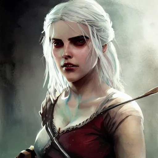 Prompt: attractive ciri from witcher, painted by greg rutkowski
