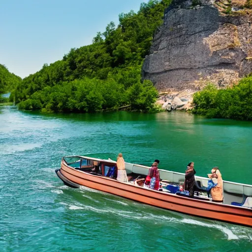 Prompt: picture yourself on a boat on a river