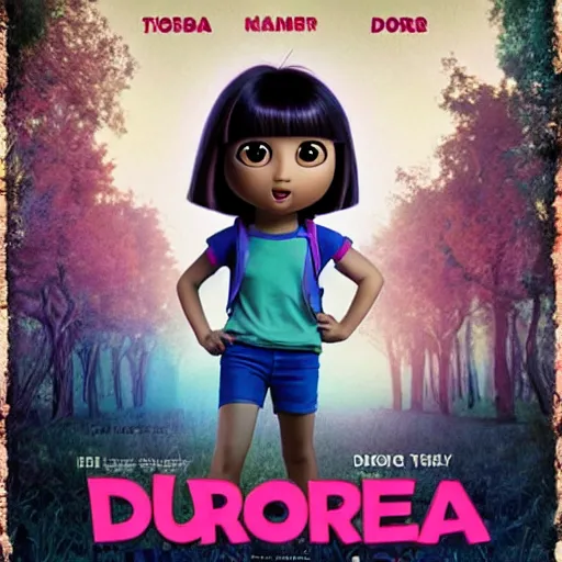 Image similar to dora the explorer in a horror movie, movie poster