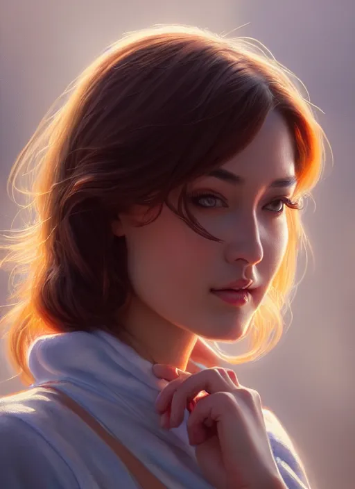 Image similar to photo of a gorgeous young woman in the style of stefan kostic, realistic, sharp focus, 8k high definition, insanely detailed, intricate, elegant, art by stanley lau and artgerm