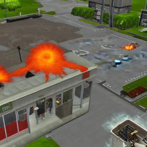 Image similar to nuclear bomb explodes in the sims 2