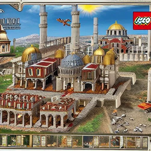 Prompt: 1 4 5 3 fall of constantinople lego set, fall of the byzantine empire, siege of constantinople by the ottoman empire