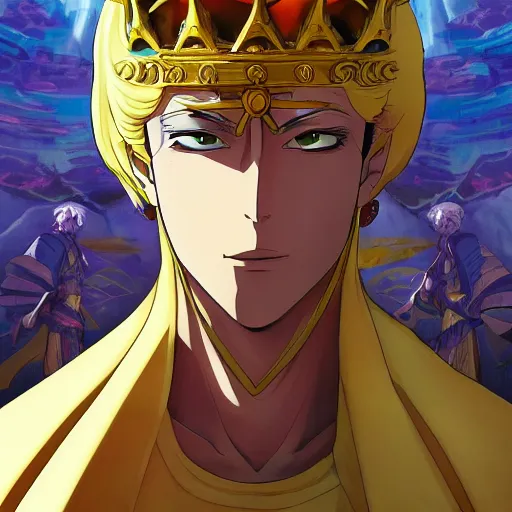 Image similar to portrait of ozymandias, king of gods, anime fantasy illustration by tomoyuki yamasaki, kyoto studio, madhouse, ufotable, comixwave films, trending on artstation