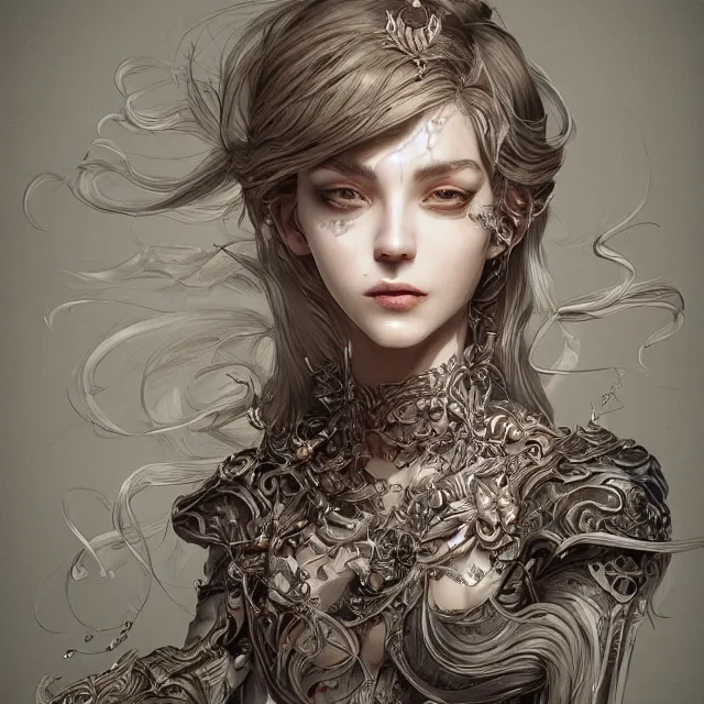 Prompt: a portrait of a lawful evil alignment personified as an absurdly beautiful, graceful, elegant, sophisticated, evil young woman, an ultrafine hyperdetailed illustration by kim jung gi, irakli nadar, intricate linework, bright colors, octopath traveler, final fantasy, unreal engine 5 highly rendered, global illumination, radiant light, detailed and intricate environment
