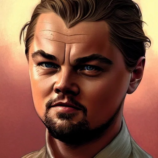 Prompt: Leonardo Dicaprio is an anorexic guy, highly detailed, digital painting, artstation, concept art, sharp focus, illustration, art by artgerm, greg rutkowski, alphonse mucha