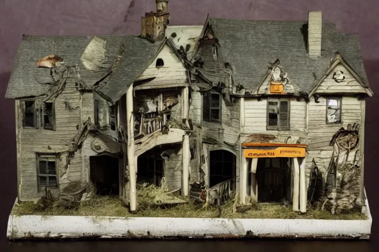 Image similar to photograph of a calico critter miniature toy haunted house