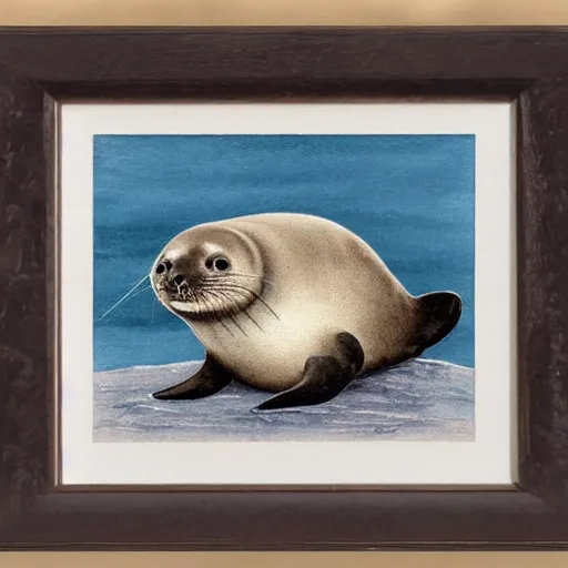 Prompt: baby seal clubs fisherman, caricature