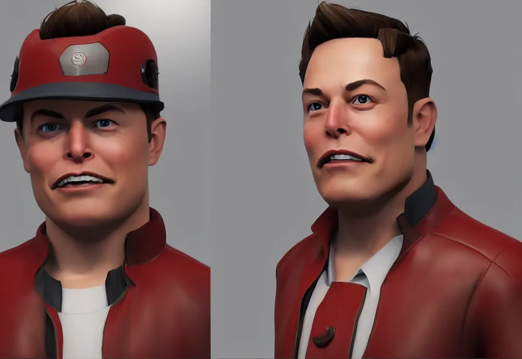 Image similar to elon musk in team fortress 2, elon musk in the video game team fortress, gameplay screenshot, close up, 3 d rendering. unreal engine. amazing likeness. very detailed.