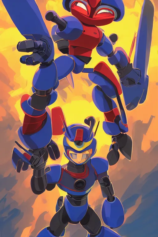 Image similar to robot ninja mask helmet megaman x zero rockman 2 0 2 2 switch game boss legacy collection fanart artsation, art gta 5 comics, behance hd by jesper ejsing, by rhads, makoto shinkai and lois van baarle, ilya kuvshinov, rossdraws global illumination ray tracing