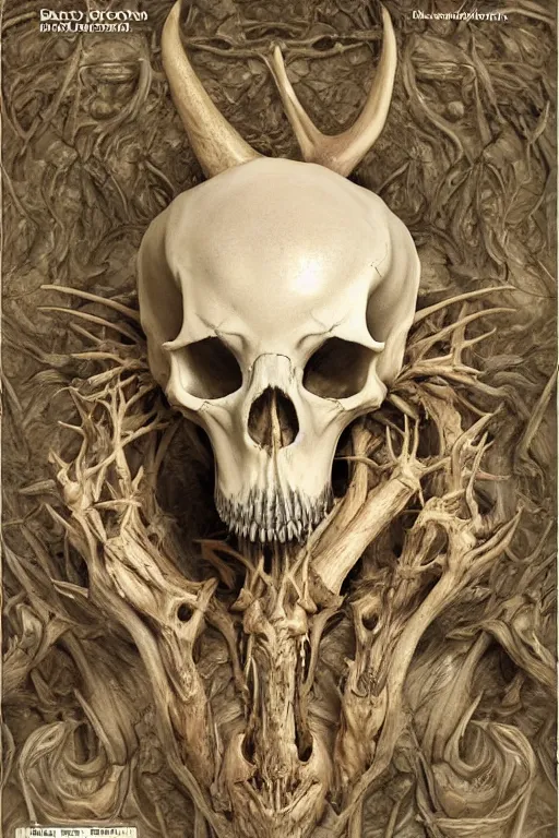 Prompt: photorealistic prop photograph of stoppered potion in deerskull designed for a bone witch, ancient witch gear, concept, fantasy, prop design, depth of field, soft focus, highly detailed, intricate, realistic, national geographic cover, soft glow, textured, artstation, concept art, sharp focus, illustration, art by artgerm and greg rutkowski and alphonse mucha