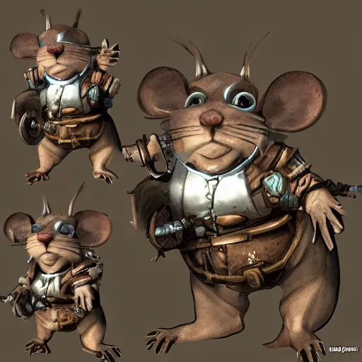 Prompt: a rat with steampunk googles, from Lineage 2