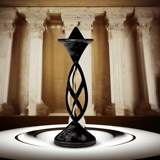 a statue of an hourglass in a large empty marble hall, Stable Diffusion OpenArt
