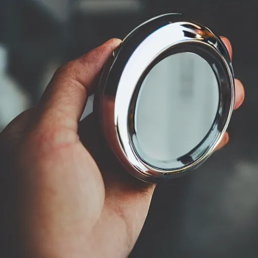 Prompt: closeup of hand mirror reflection