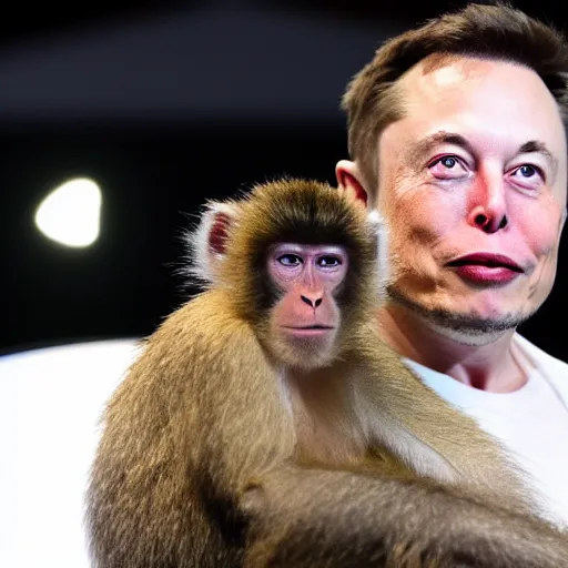 Image similar to elon musk as a monkey