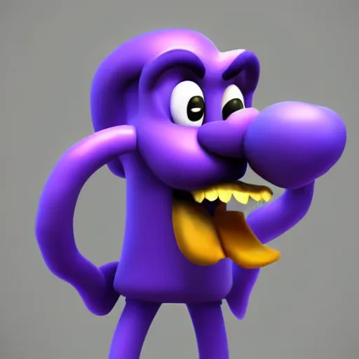 Image similar to waluigi eating apple, 3 d digital painting, cgsociety, artwork, 8 k, hyperdetalied,