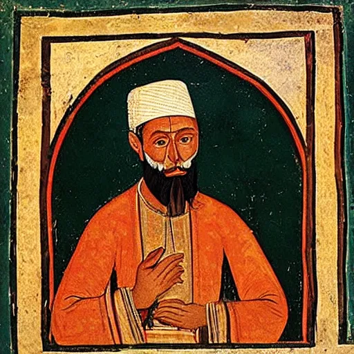 Prompt: 1 5 th century painting depicting haji bektash, located in hajibektash complex, trending on solidworks